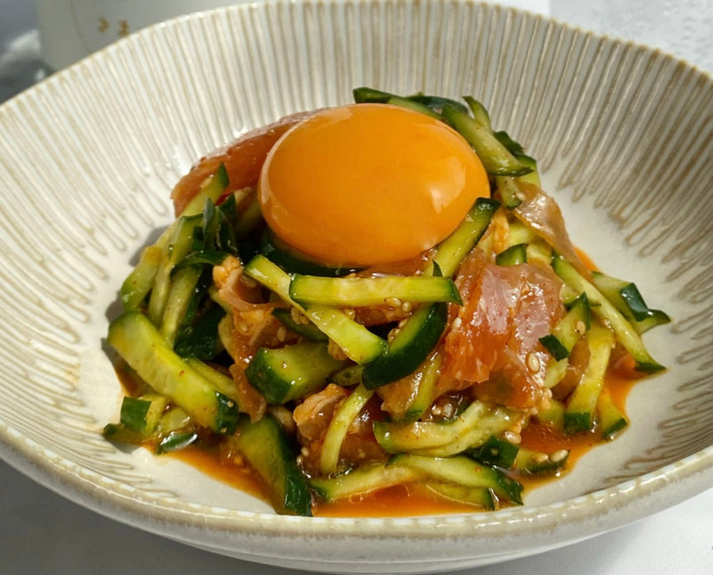 魅惑の食感「生ハムの “重ね切り” ユッケ」