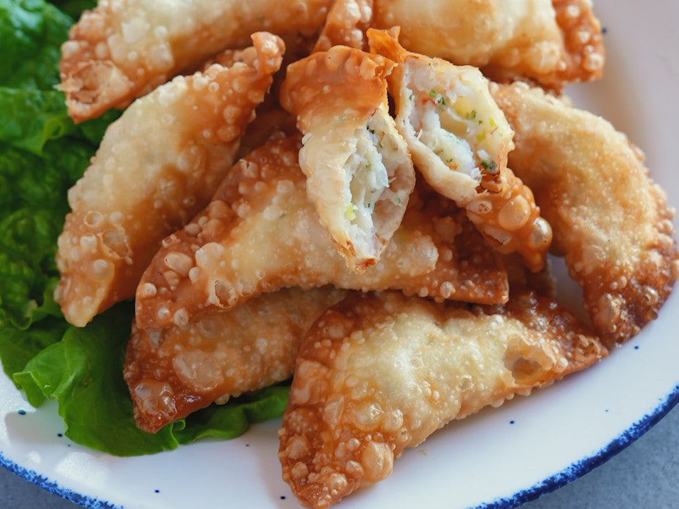 肉なしなのに、ちゃんと満足！「はんぺんとエビの揚げ餃子」