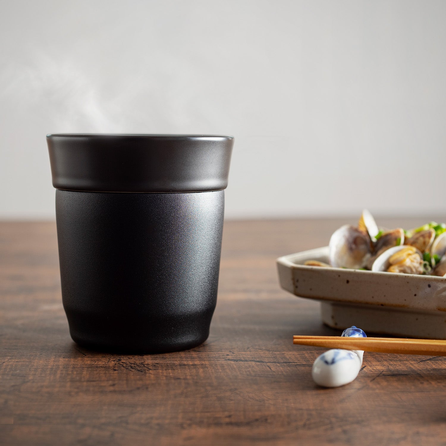 魔法瓶構造の焼酎タンブラー / ブラック