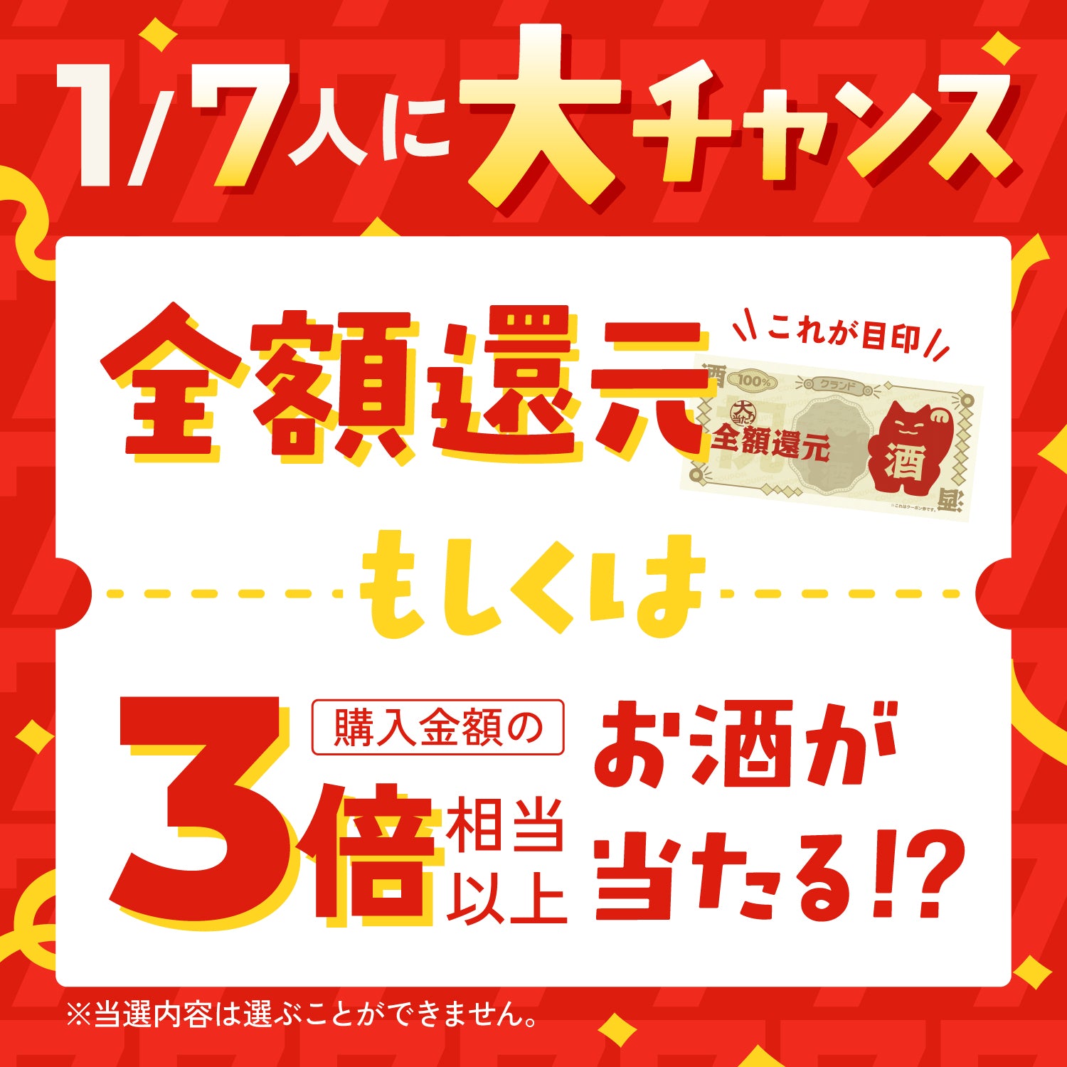 【全額還元チャンスも！？】祝7周年！創業祭4連酒ガチャ