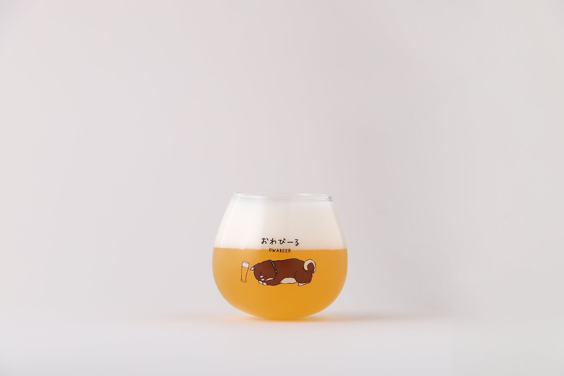 額装品/夢中にかぶりつく犬/シャロン ビールス おわびーるゆらゆらグラス -ほろにが- | の酒器・グラス | クラフト酒