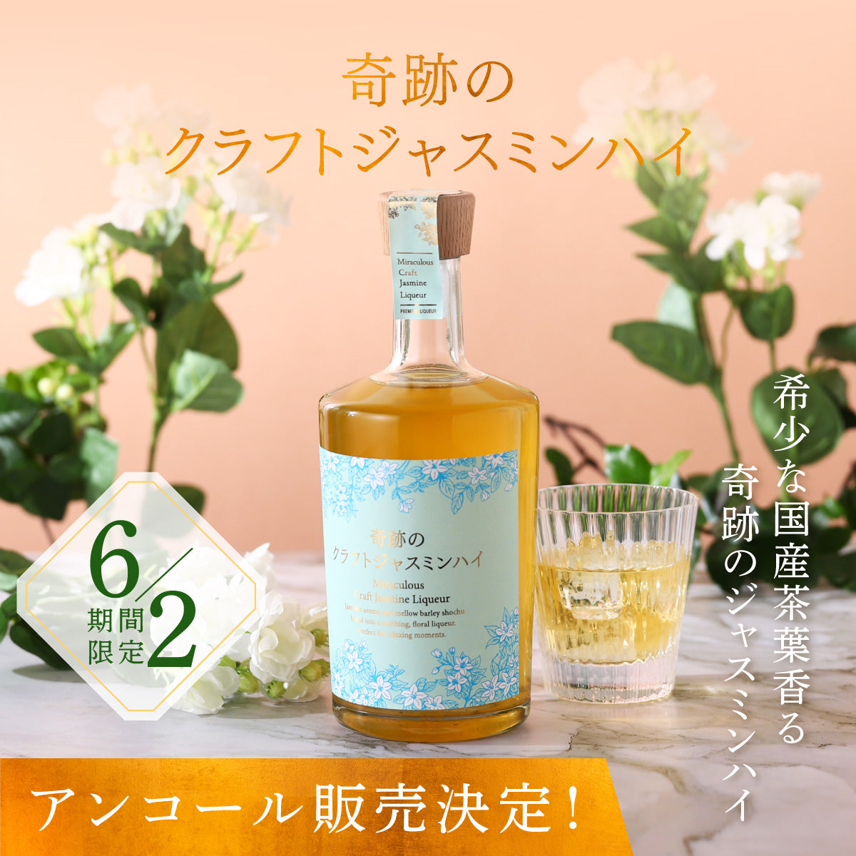 【アンコール販売決定！】希少な国産ジャスミン茶葉が生み出す奇跡の香り「奇跡のクラフトジャスミンハイ」