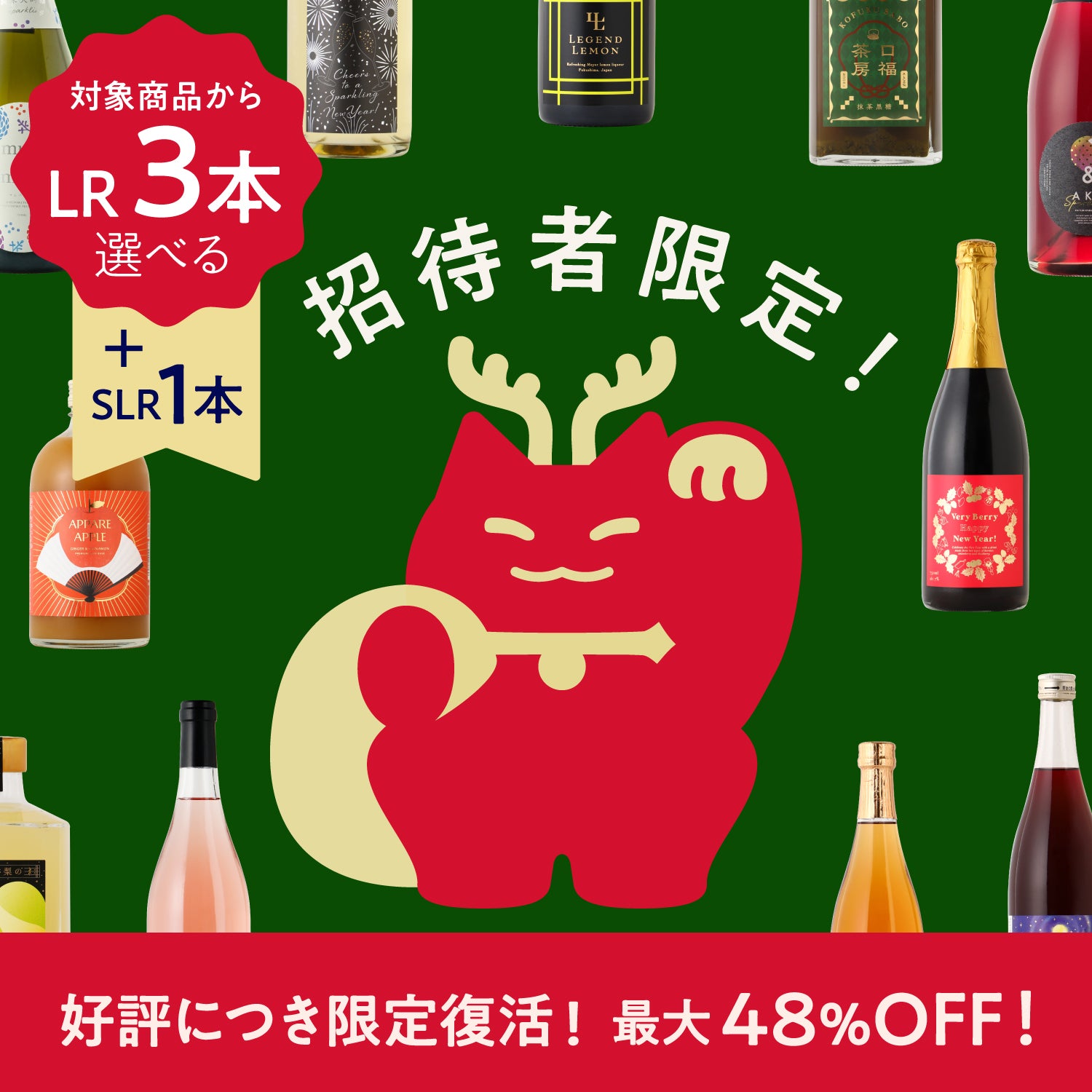 【招待者限定】最大48％OFF！くにゃんどサンタプラン【50セット限定】