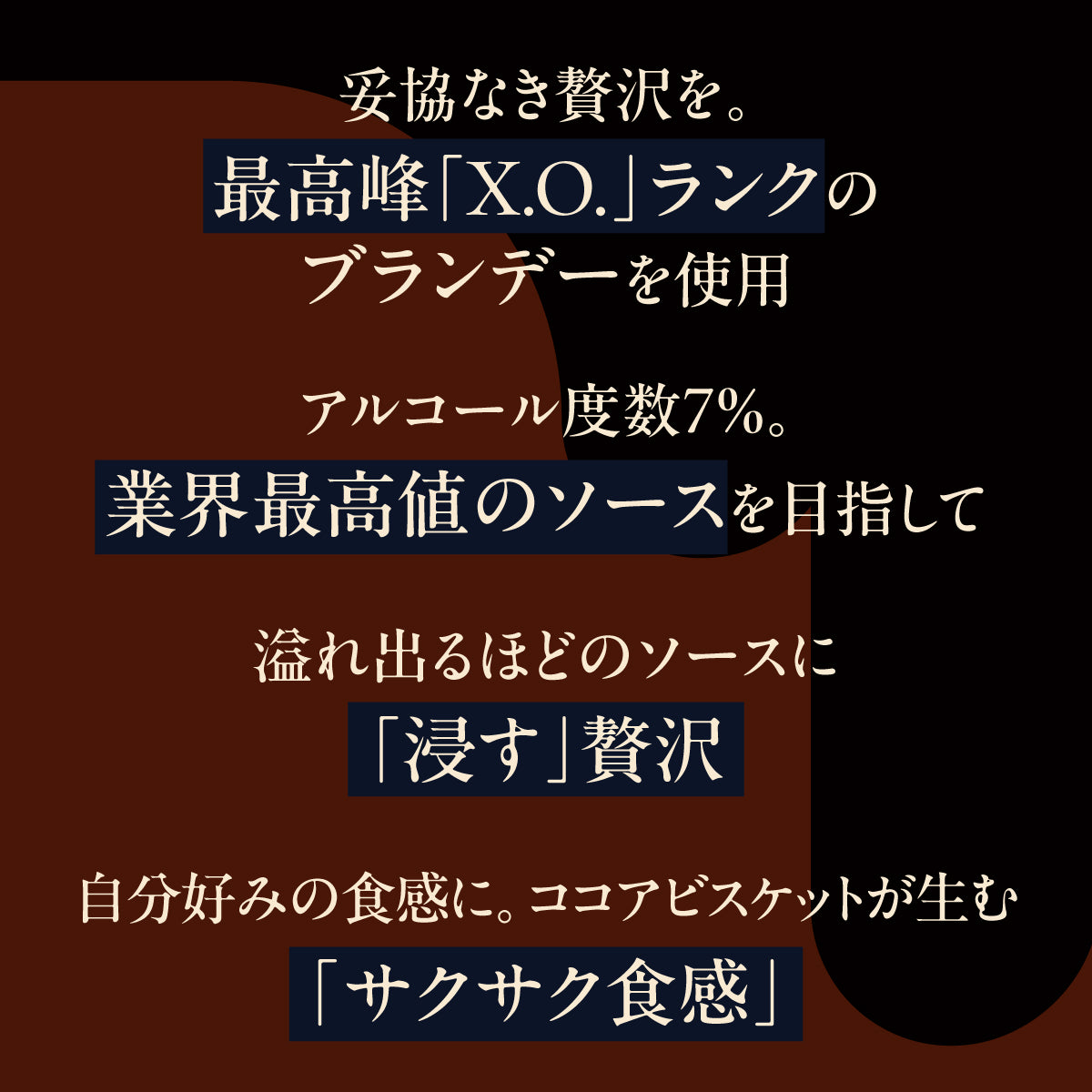 最高峰ランクのブランデー入りコーヒーソースに浸して。大人のスイーツ