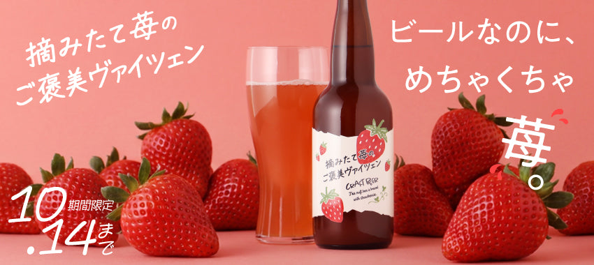 栃木県産スカイベリーを贅沢に使用したフルーツビール「摘みたて苺のご褒美ヴァイツェン」