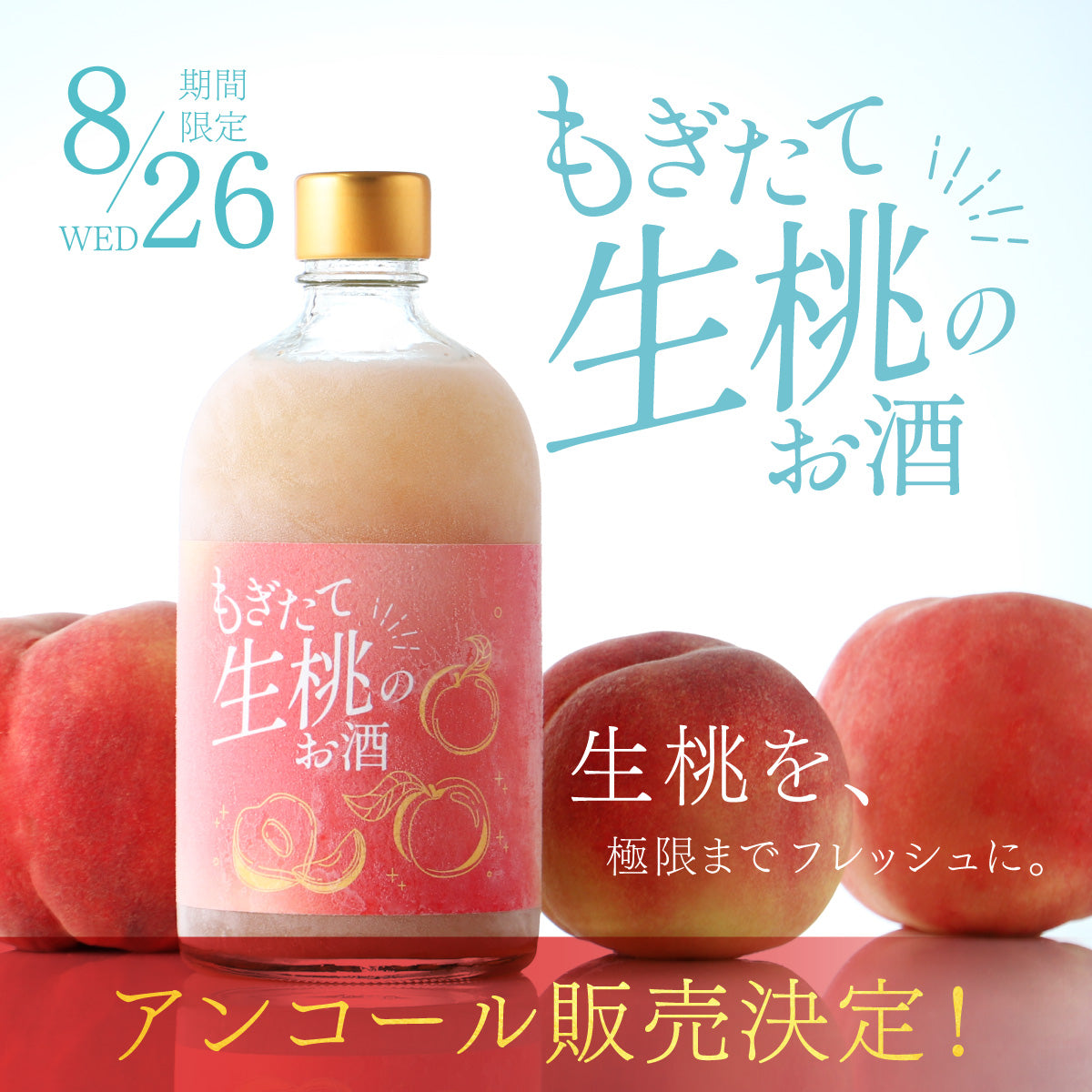 【アンコール販売！】樹の上でぎりぎりまで完熟させた桃をそのまま最短でお酒に！「もぎたて生桃のお酒」