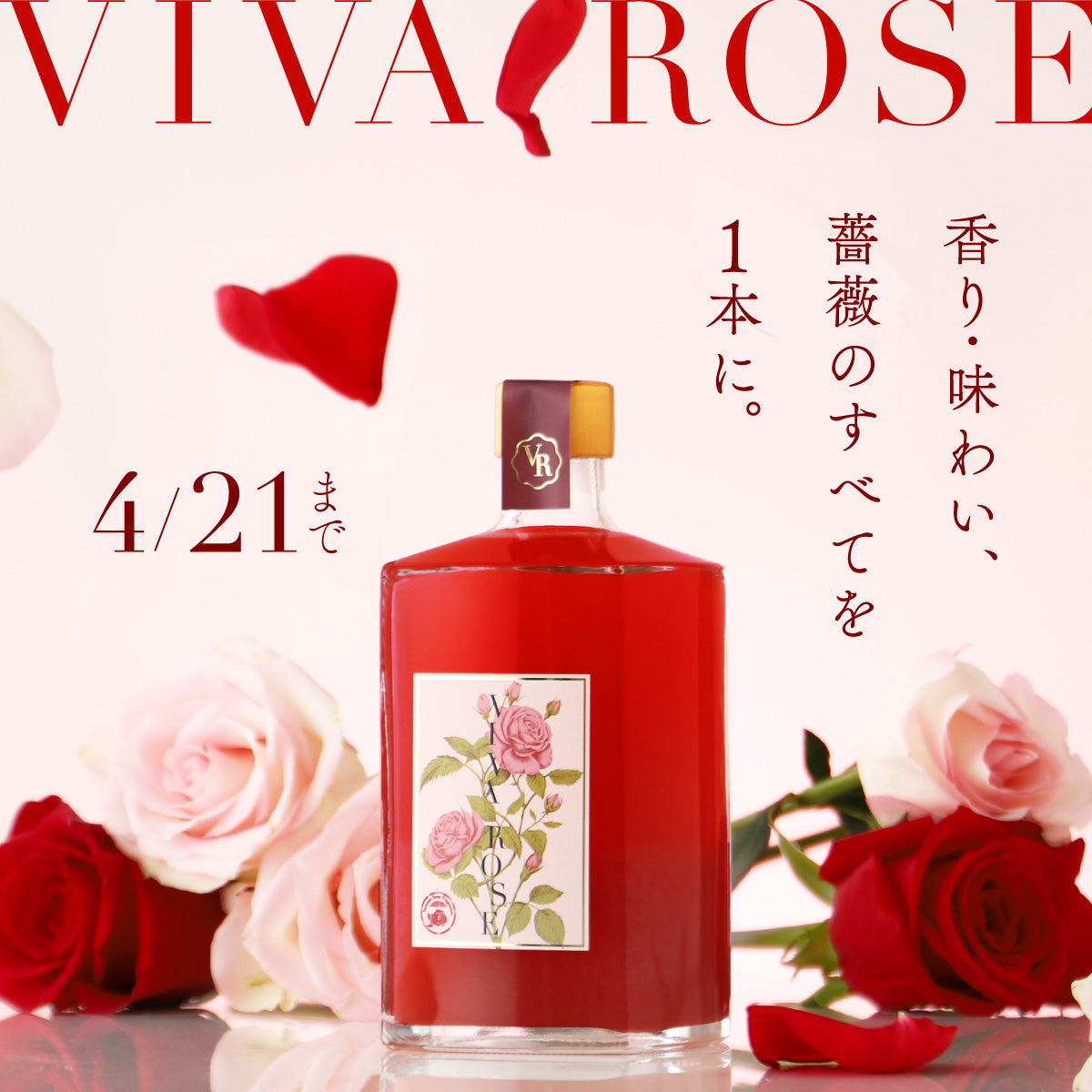 【究極の薔薇リキュール】薔薇を愛するすべての人へ。本物の花を凝縮した「VIVA-ROSE」