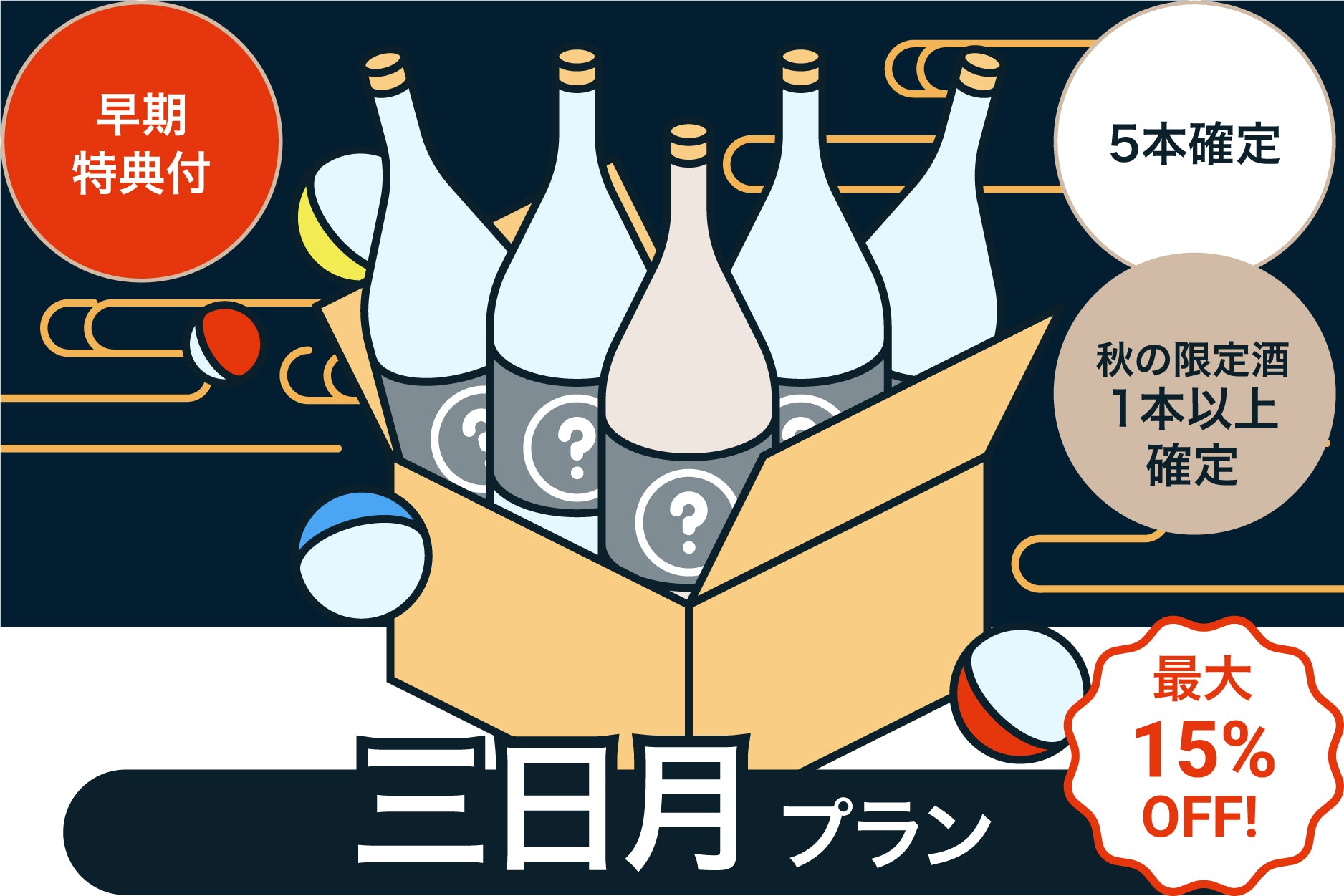 【早期特典付き】最大15%OFF！酒ガチャ収穫祭 【三日月】プラン