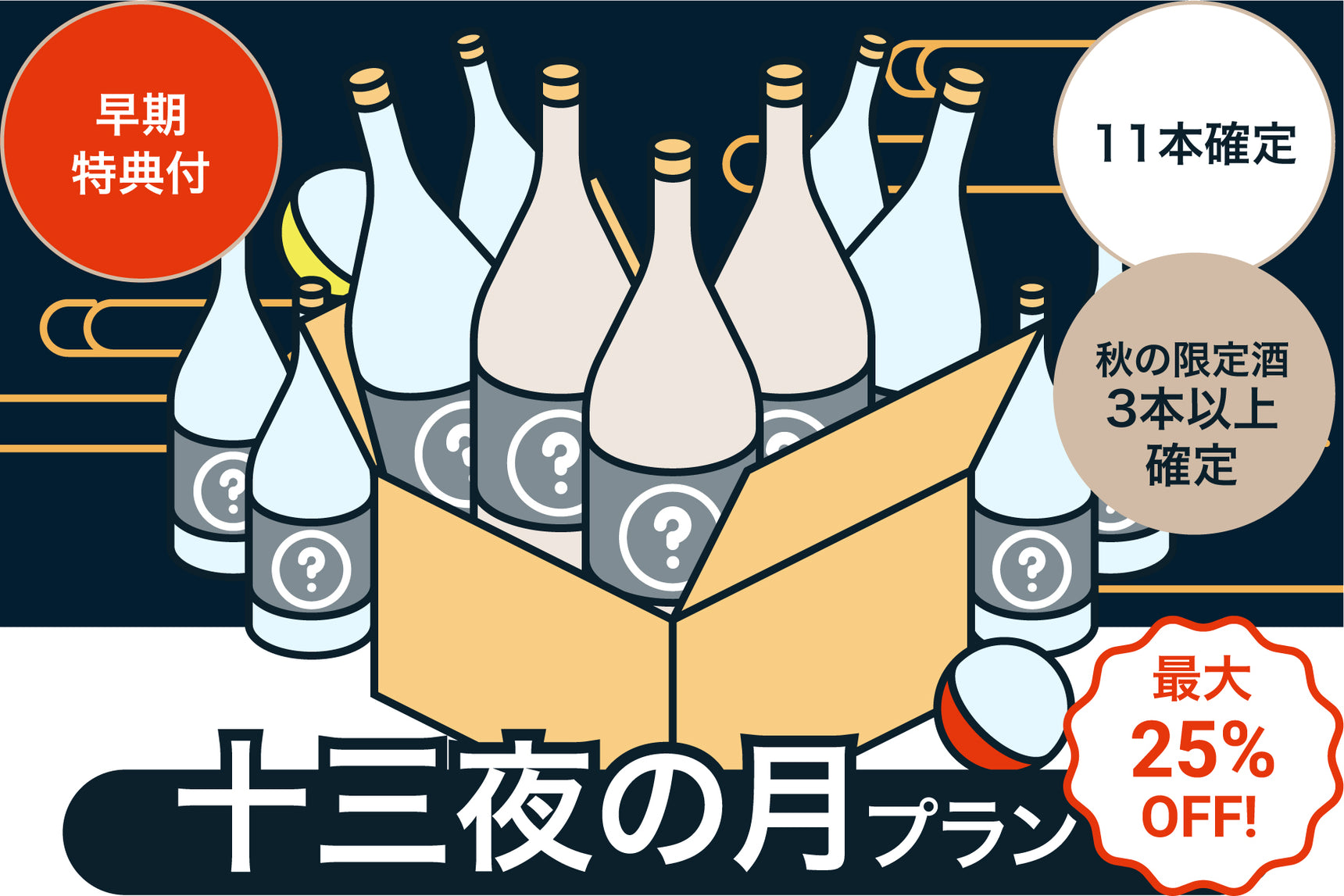 【早期特典付き】 最大25%OFF！酒ガチャ収穫祭【十三夜の月】プラン